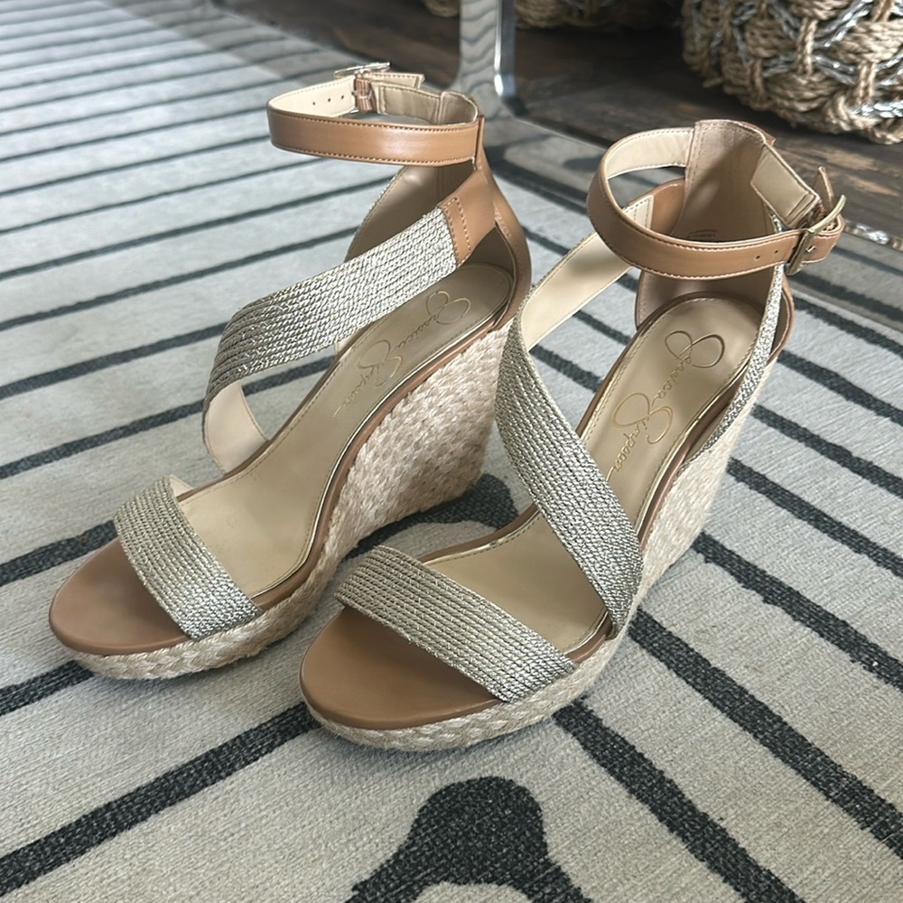 Jessica Simpson wedge neutral sandal